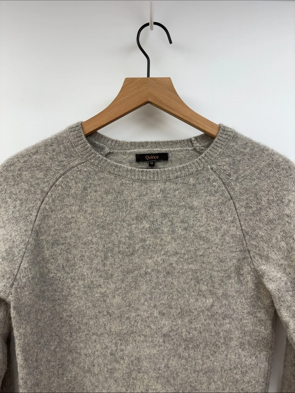 Quince 100% Yak Wool Crewneck Pullover Sweater Minimalist Heather Grey Medium - Picture 4 of 10